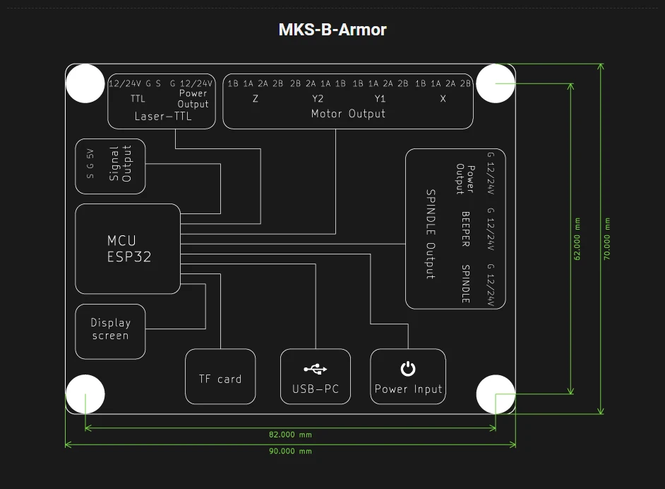 Makerbase MKS DLC32 Grbl-Controller funktioniert für Laser und CNC mit ESP32 WIFI und TS35/24 Touchscreen für Lasergravurmaschine – Detail 8