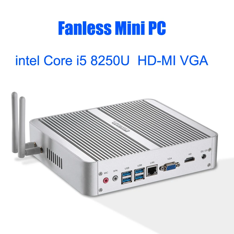 Intel Core i5 8250U DDR4 Fanless Mini PC WIN11 Mini Computer Windows11 Met HDMI VGA USB NC780 Nuc Desktop Computer