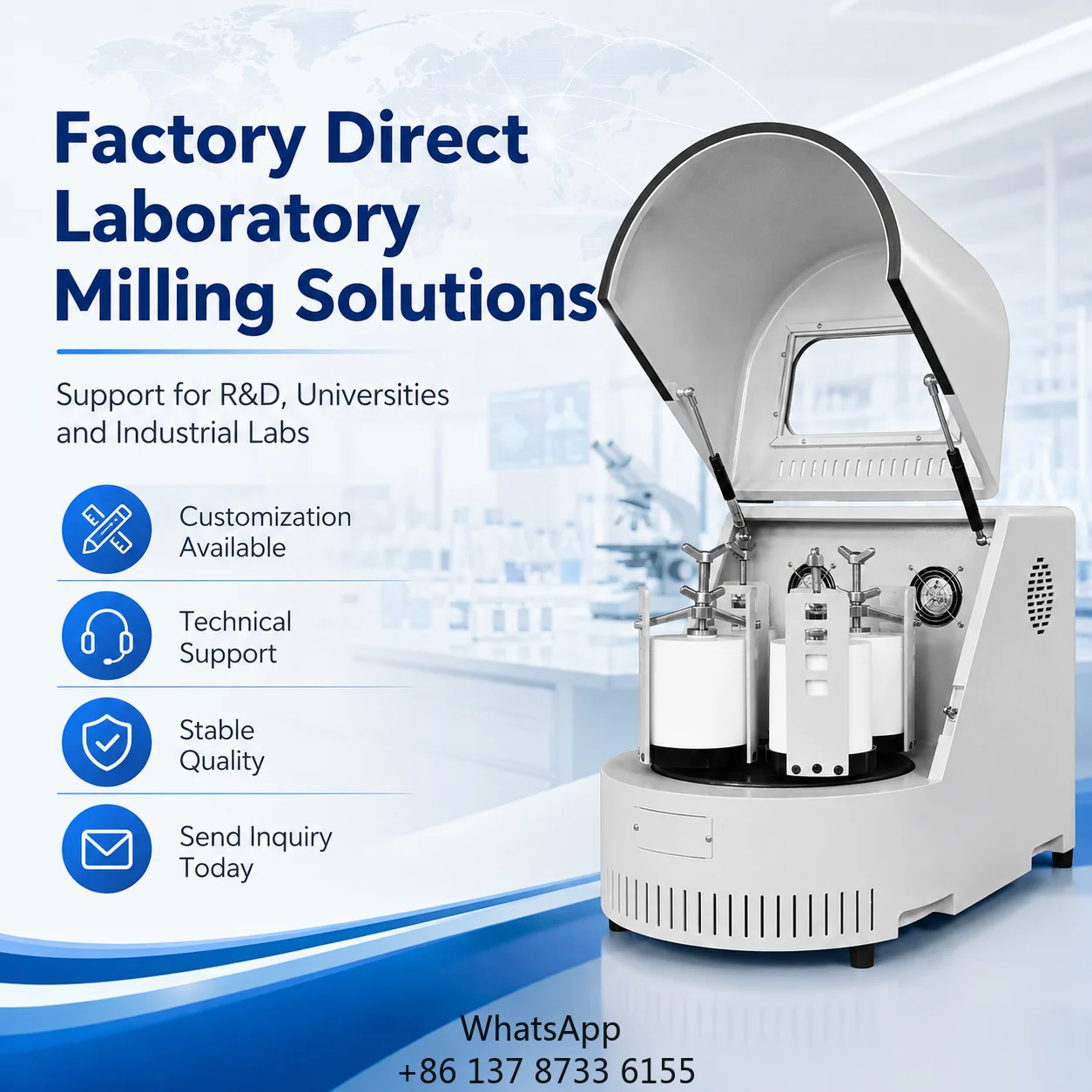 10L Lab Planetary Ball Mill XQM-10A Small Grinding Machine For Nano Powder Chemical And Food Processing