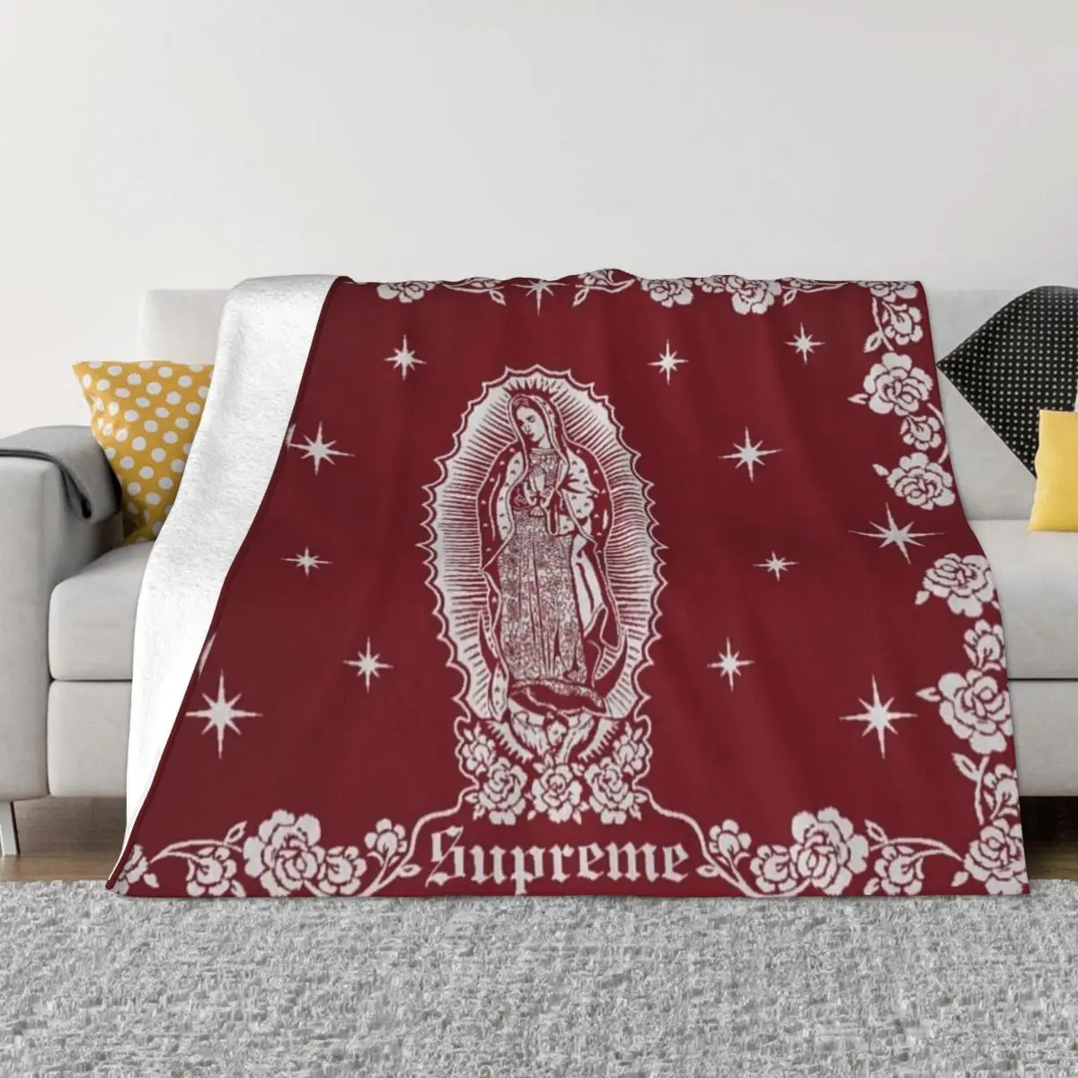 

Christian Virgin Mary Blanket Fleece Decoration Multi-function Super Soft Throw Blanket for Sofa Outdoor Rug Piece