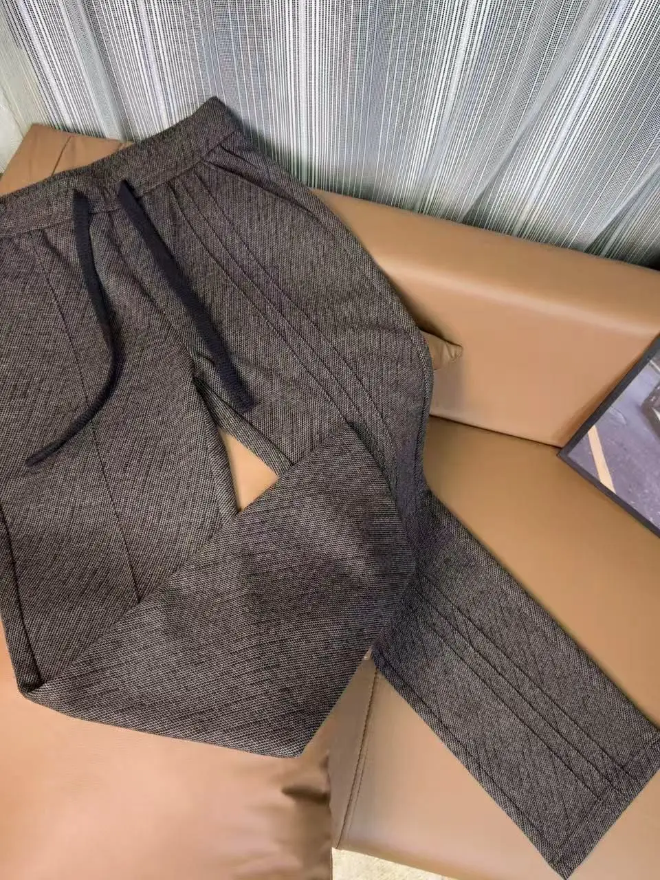 

High Quali Men's Casual Pants Wool Blend Comfortable Loose Straight Leg Faionable Trendy Autumn Winter Luxury Sle