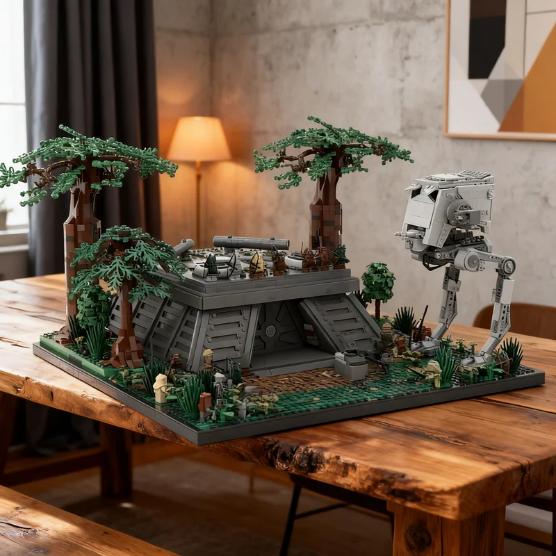 5770pcs MOC SW Episode 6 Battle On Endor Imperial Bunker Shield Generator AT ST Included Star Battle Model Building Blocks Art