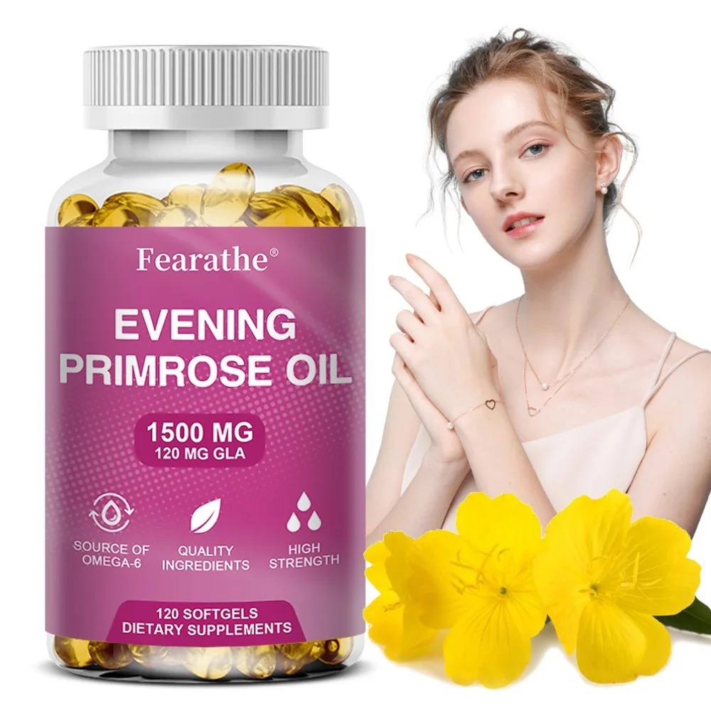 Evening Primrose Oil 1,500mg – Omega-6 Fatty Acids for Women’s Health, Supports Clear Skin & Hormonal Balance, Gluten-Free