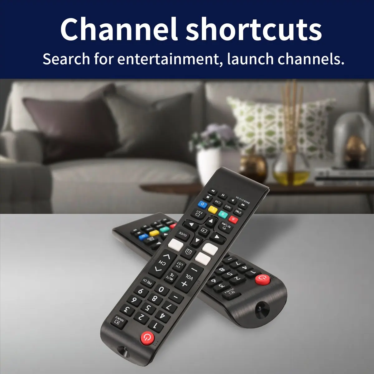 Control Remoto Universal AB25 para Todos los Televisores Samsung, Reemplazo Compatible con Todos los Televisores Inteligentes Samsung, LED, LCD, HDTV, 3D, Series TV
