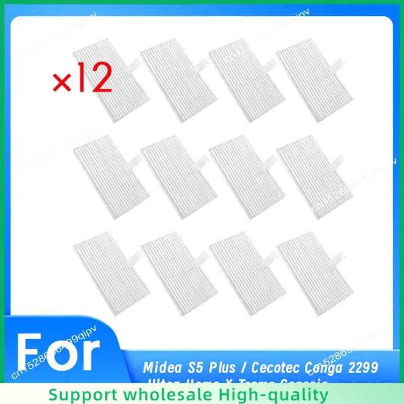 

ABSF 12 PCS Filter For Midea S5 Plus / Cecotec Conga 2299 Ultra Home X-Treme Genesis Vacuum Cleaner Accessories Replacement