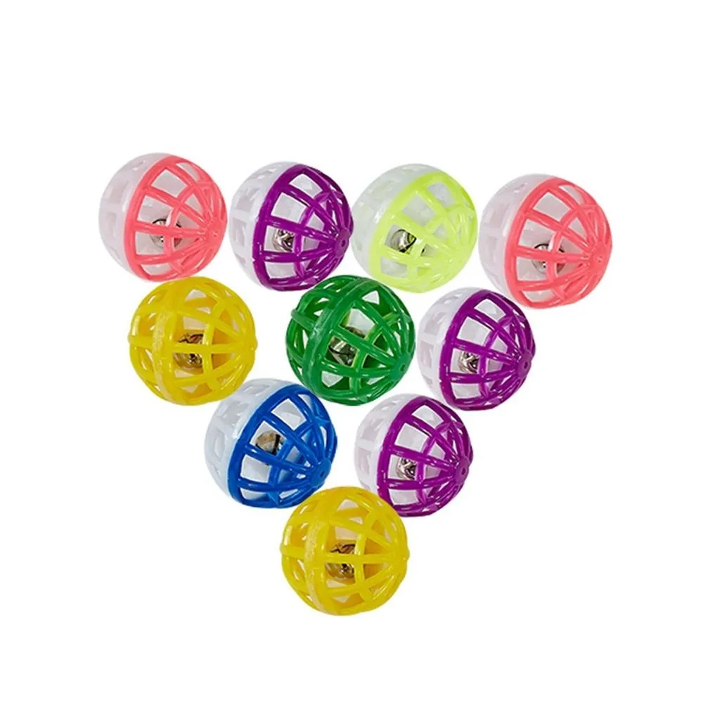 

3.8cm 10/30/50pcs Hollow With Bells PET Plastic Cat Toys Pet Supplies Throw Ball Training Tools