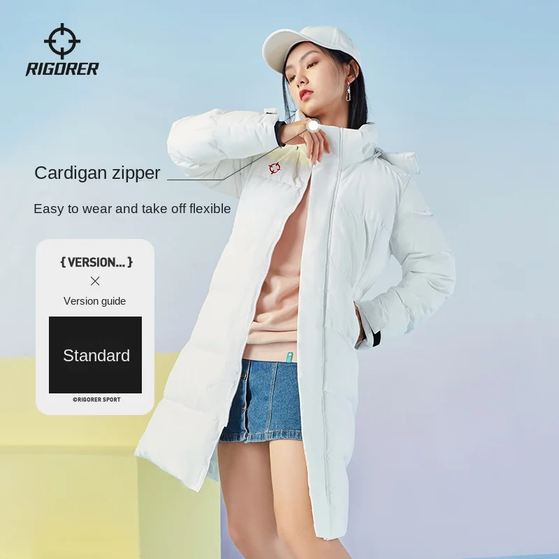 

RIGORER Long Cotton padded Jacket 2023 Winter Women Basketball Sports Leisure Windproof Warm Coldproof Thick Coat