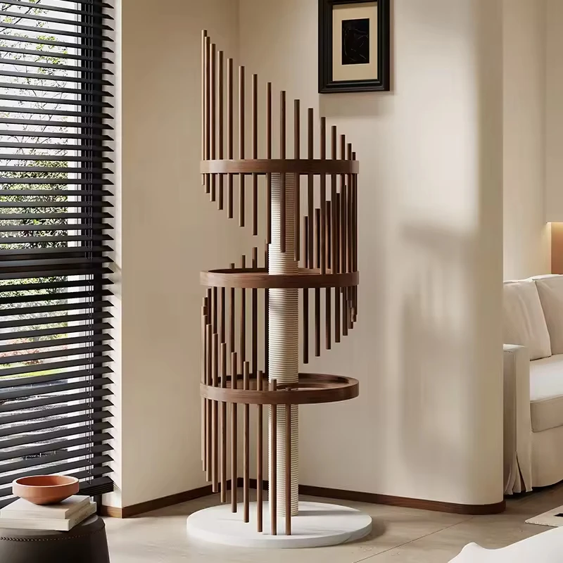 FEITU Exclusive Design Luxury Modern Solid Wood Cat Climbing Frame For Home Sisal Column Cat Climbing Furniture