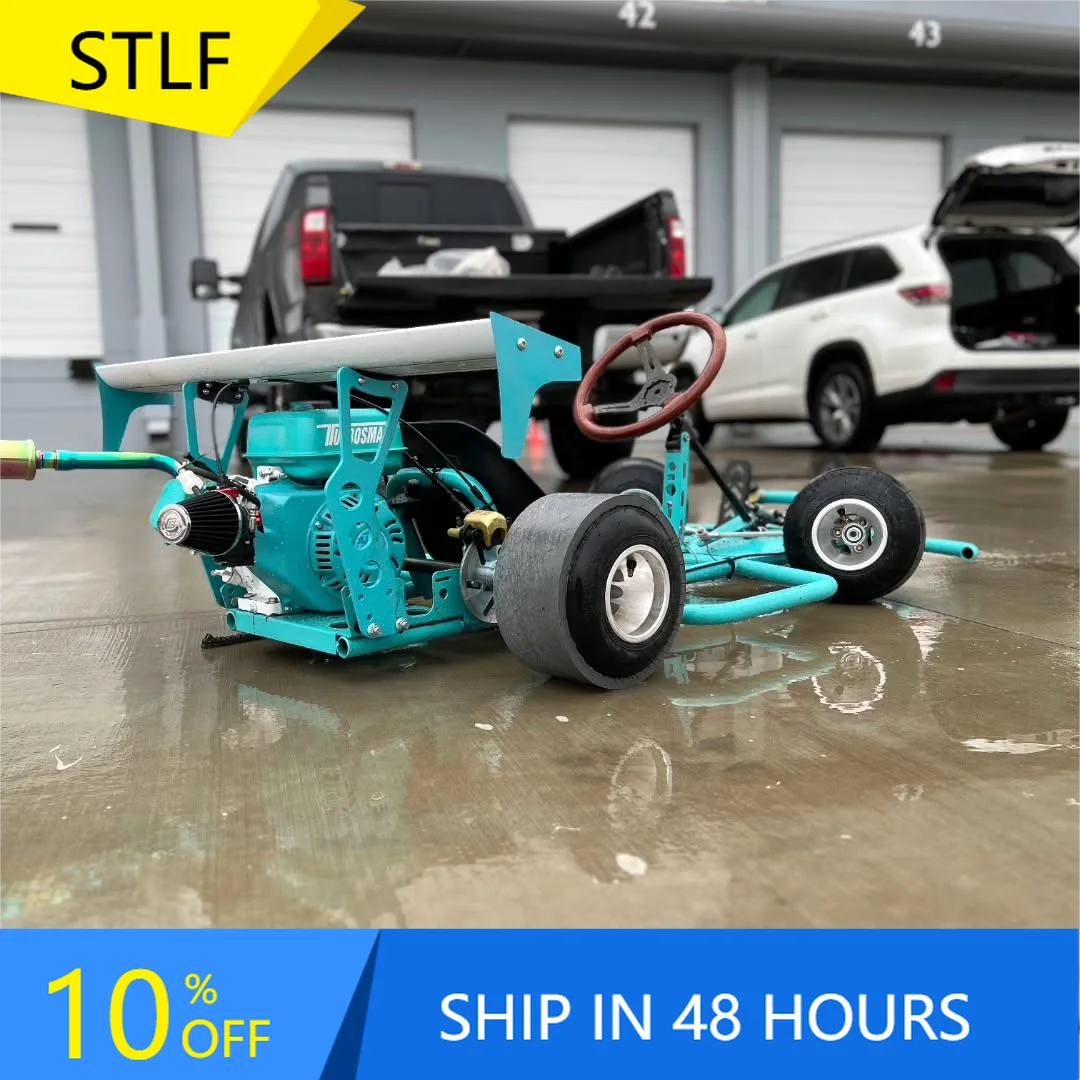STLFGas Powered Crazy Drifting E Go Kart Carrello Doppio Freno Fast Drift Mini Elettrico Karting Auto Telaio per Adulti