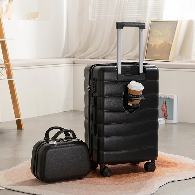 Multifunctional Trolley Case 18-26 Inch Women Men Large Capacity  Cup Holder Travel German Craftsmanship Wear-Resistant Luggage