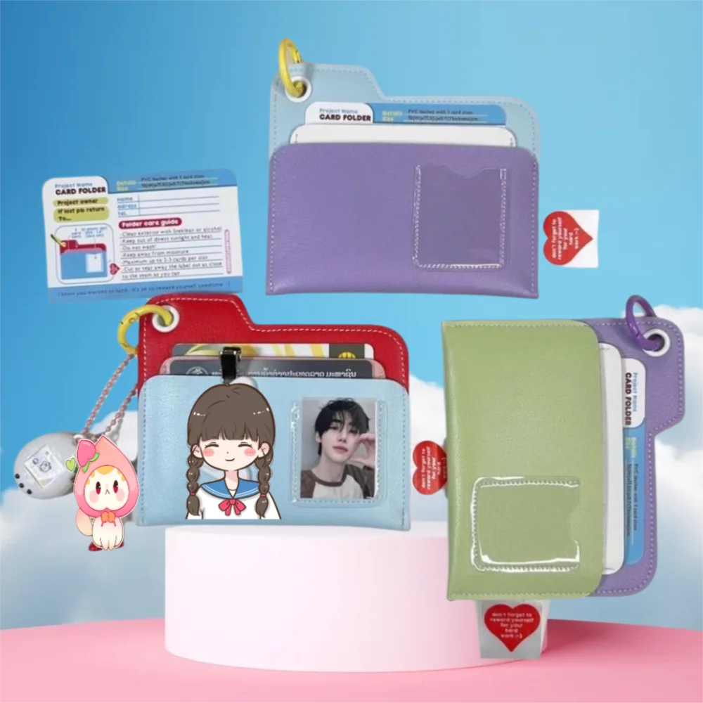 

Portable PU Leather Card Holder Ultra-thin Lightweight Card Bag Multi-card Holders Candy Color Credit ID Card Wallet Women Men