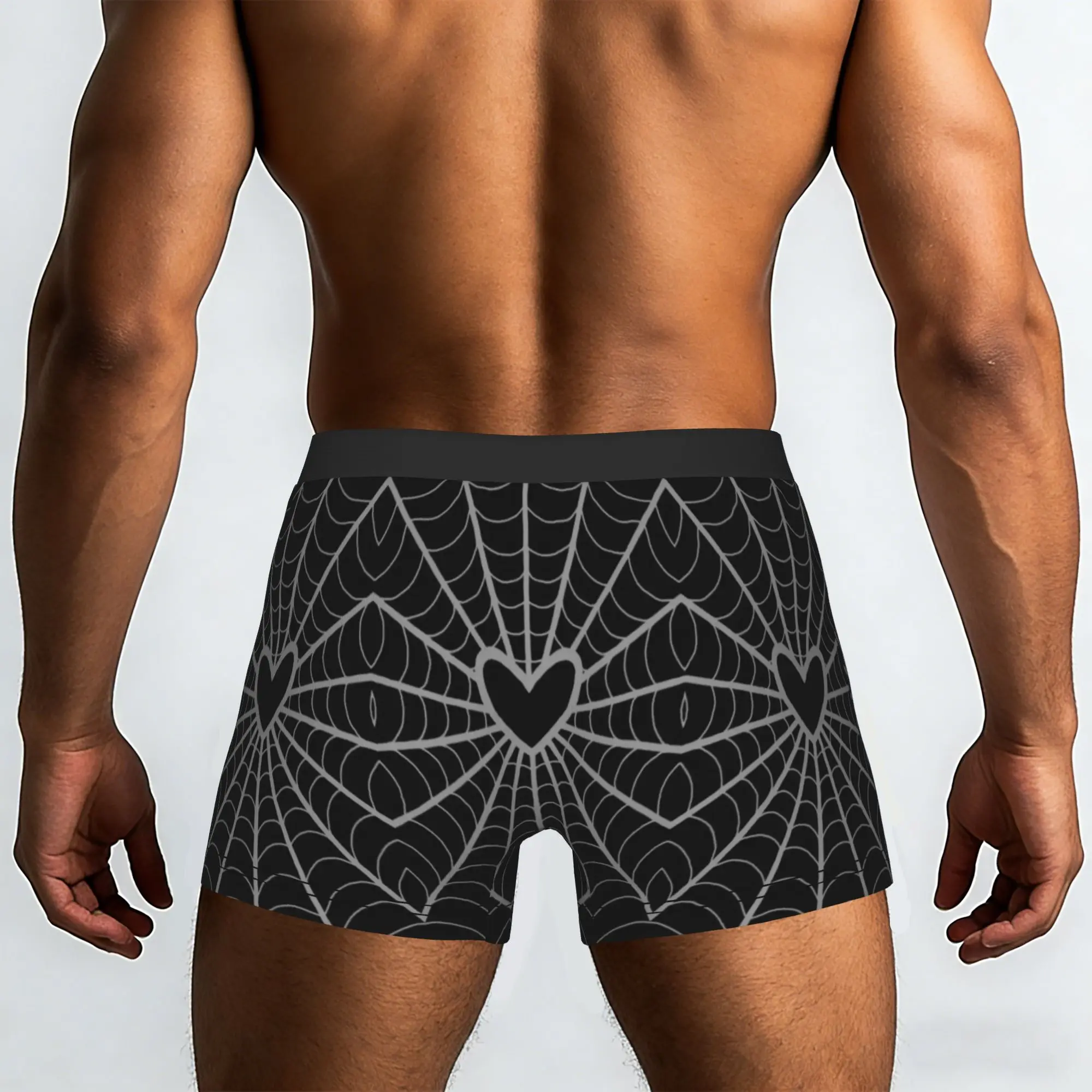 Heart Spider Web Halloween Art  Underpants Homme Panties Male Underwear Print Shorts Boxer Briefs