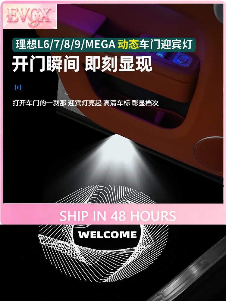 For Li Auto L6 L7 L8 L9 Dynamic Door Welcome Light Ambient Light Projector LED Lighting Accessories Custom Fit Upgrade