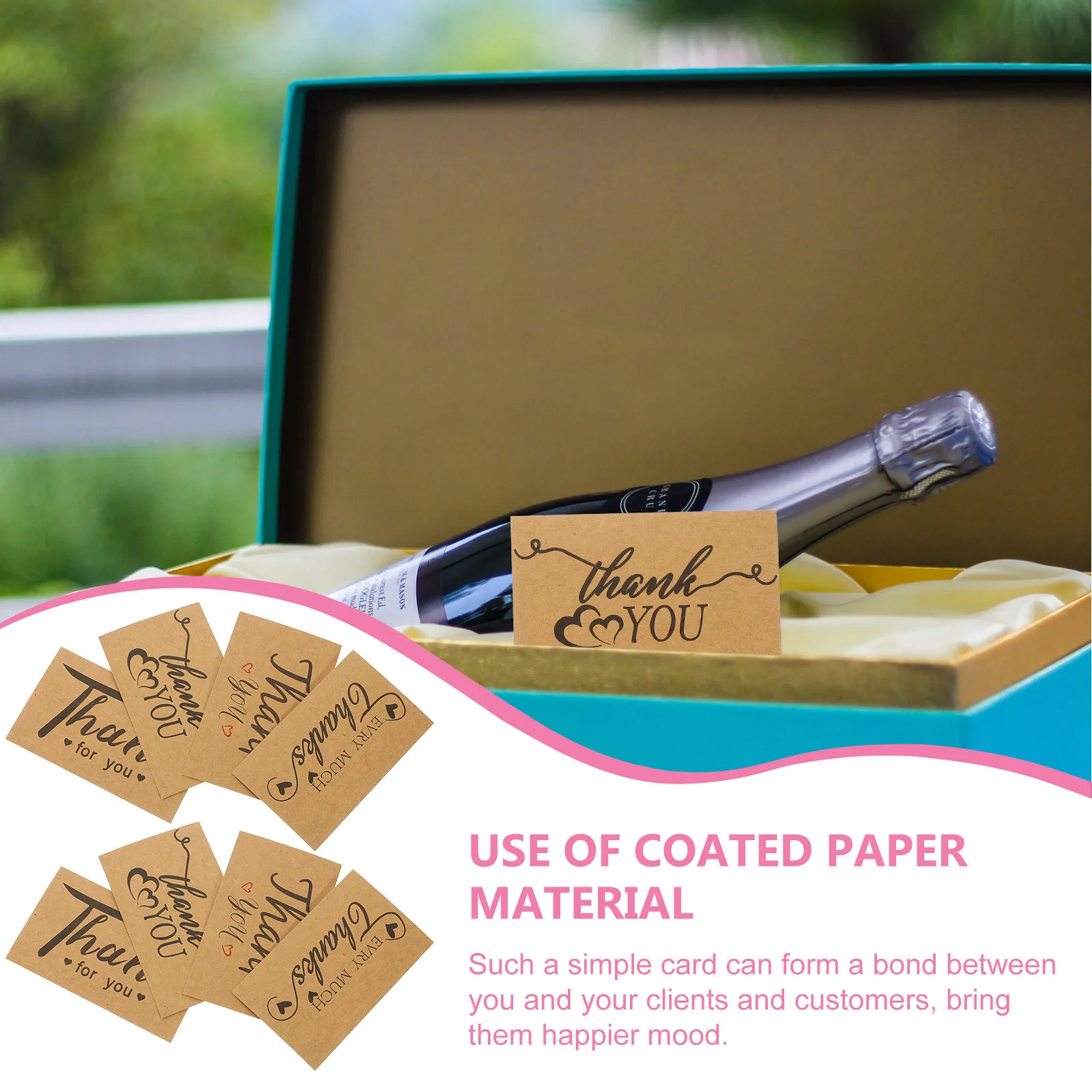 

120pcs Laser Thank You Cards Compact Portable Blank Gift Packing Wedding Baby Shower Greeting Card Set Small Business Shop