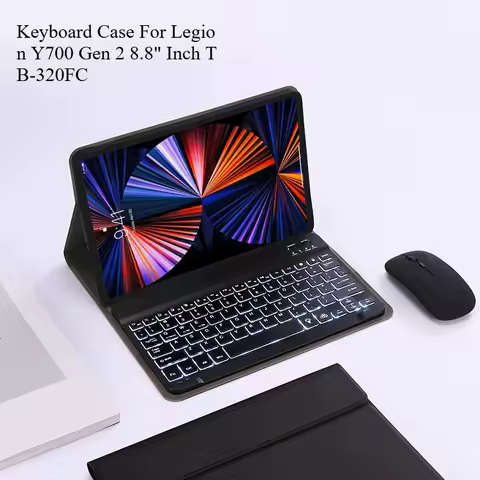 Keyboard Case For Lenovo LEGION Y700 2023 8.8" Inch TB-320F 320FC Leather Cover For Tab Y700 2nd Gen Backlit Keyboard Tab Case