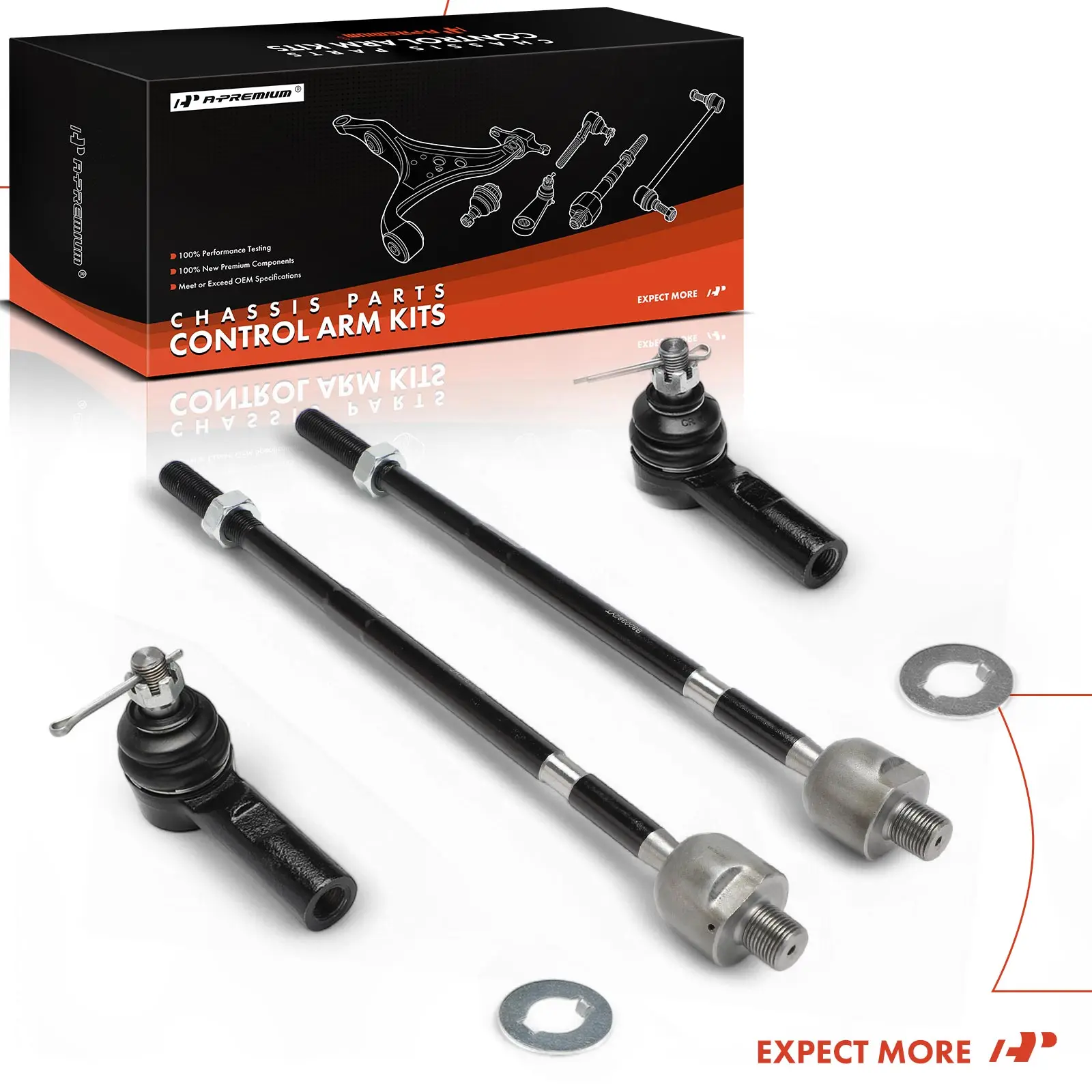 A-Premium 4x Front Inner & Outer Steering Tie Rod End for Suzuki Grand Vitara 2006-2013