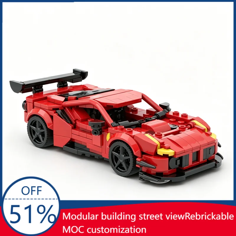 

HOT 402pcs MOC Customization Building Blocks 488 Gt3 Race Car Urban Traffic Model DIY Creative Educational Assembly Toy Gift