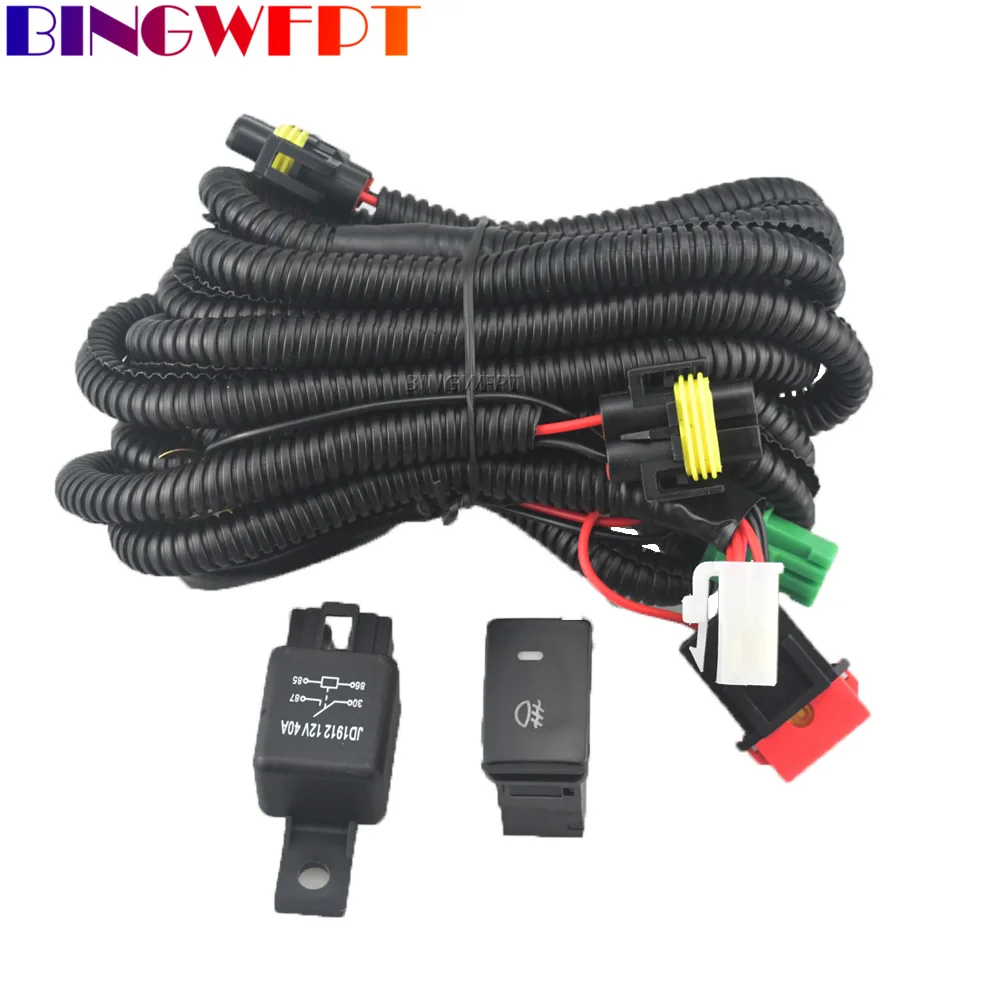 

New Fog Light Wiring Harness Wire Kit 12V Sockets + LED Indicator Switch For Toyota Car Lights Accessories