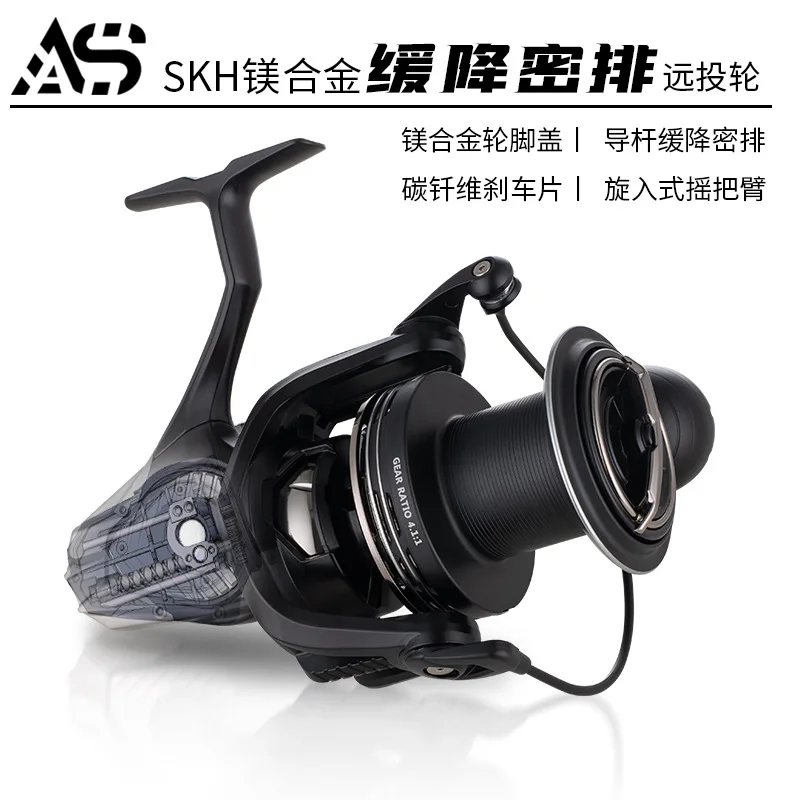 Magnesium Alloy Dense Row Guide Rod Structure Far Throw Sea Fishing Wheel Screw-in Fishing Wheel