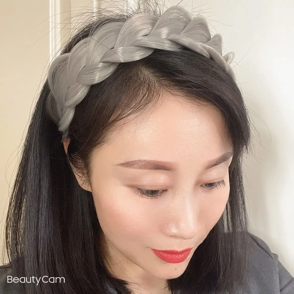 Granny Gray Widen Twist Braid Hairdbands Cover White Hair Up Invisible Seamless color Wig Headband Hairs Accessories For Women