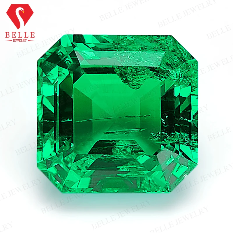 

Lab Grown Columbia Emerald High Quality Handmade Asscher shape incision Applicable for anniversary banquets AGL Certificate