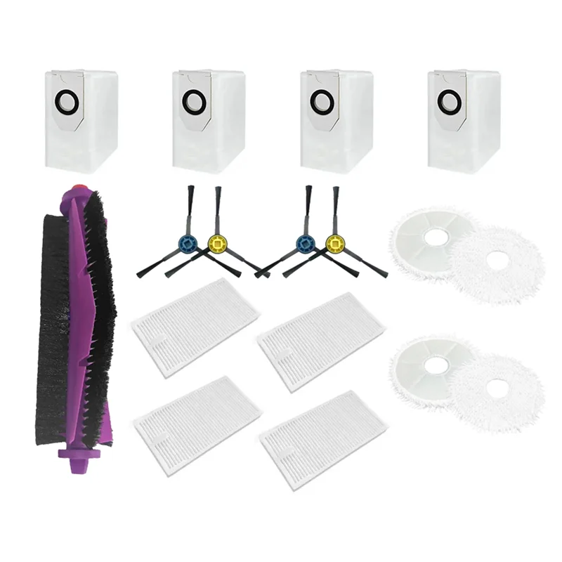 For Midea V12 Replacement Part Accessories Consumables Main Side Brush Hepa Filter Mop Cloth Dust Bag-Y48A