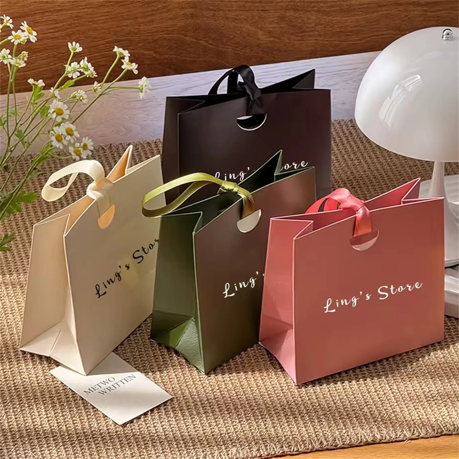 

100Pcs Customized Jewelry Gift Bag 15.5×14.5×7.5cm Cosmetic Lipstick Eyelash Handbag Bracelet Earrings Ring Packaging Tote Pouch