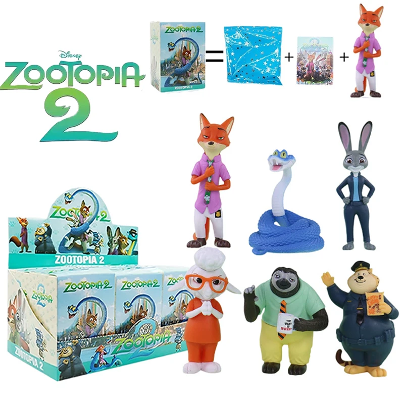 

Disney Zootopia2 аниме Джуди и Ник Гэри мультфильм слепая коробка модная фигурка модель дисплей загадочная коробка-сюрприз подарки игрушки