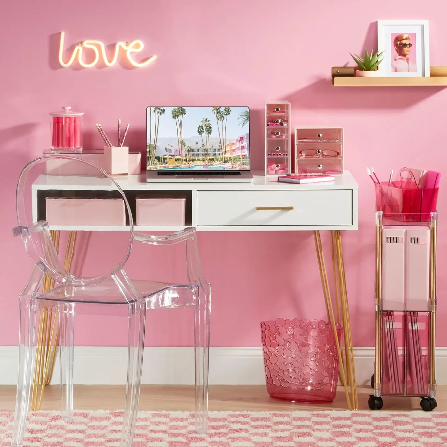 !@Combohome Wood Modern Computer Desk Minimalist Desk and Computer Table with Drawer Simple Desk