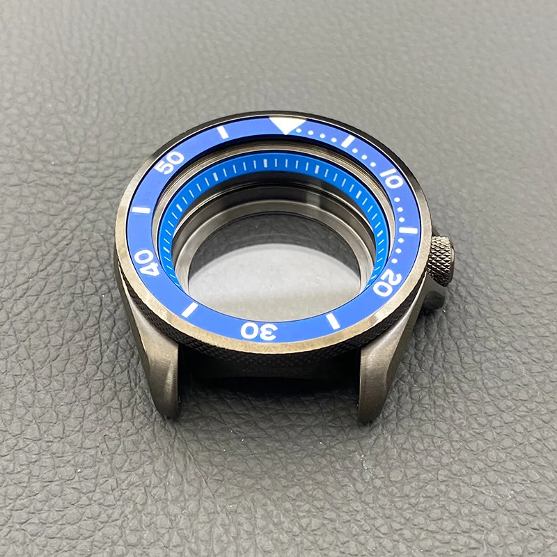 Custodia Gun Grey Mod SKX007 Custodia NH35 Vetro zaffiro Adatto al cinturino dell'orologio da 22 mm Quadrante da 28,5 mm per uomo Custodia per orologio da immersione serie SKX