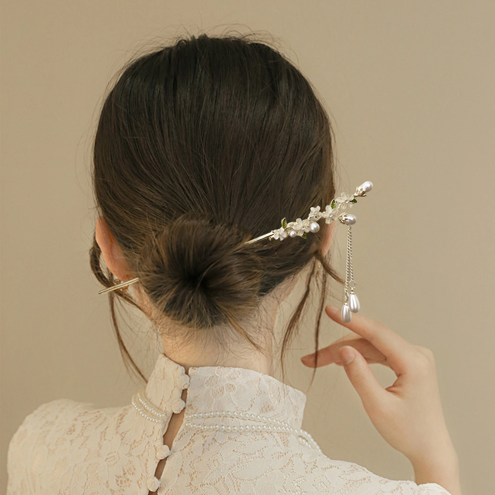 

Elegant Women Flower Hair Sticks Retro Tassel Hairpin Metal Barrette Clip Bridal Hair Accessories Wedding Hairstyle Design Tools