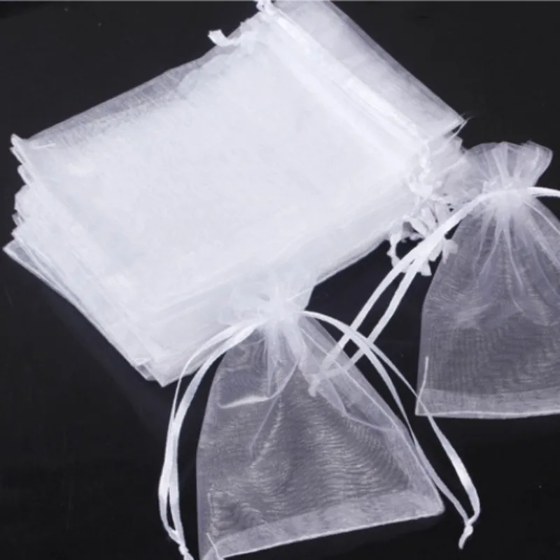 Bolsas de Organza Transparentes para Regalos, Bolsitas de Malla con Cordón para Joyería, Dulces, Bolsas Pequeñas para Regalos de Cumpleaños, Bodas y Fiestas