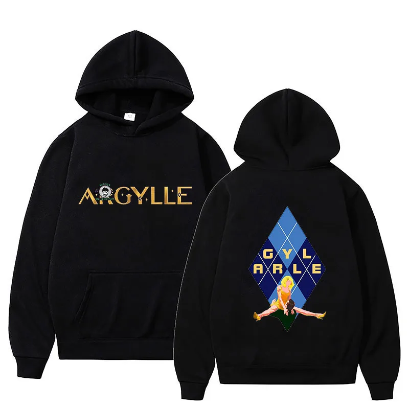 

Argylle Logo Hoodies Double Side Graphic Sweatshirt for Fans Casual Long Sleeve Hooded Pullovers Kpop Autumn Winter Streetwear