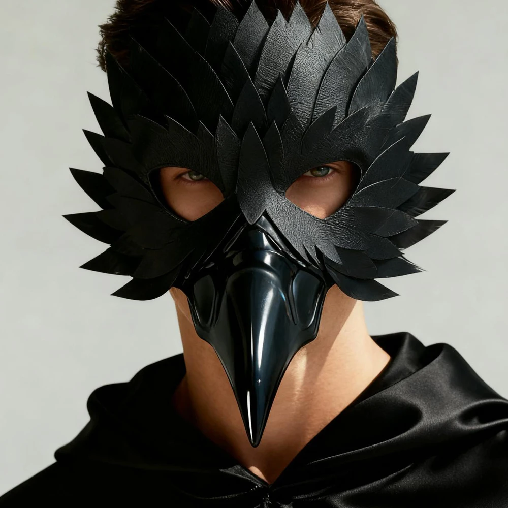

Bird Beak Eagle Half Face Mask Cosplay Animal Bird Mouth Leather Masks Halloween Carnival Dress Up Party Costume Props