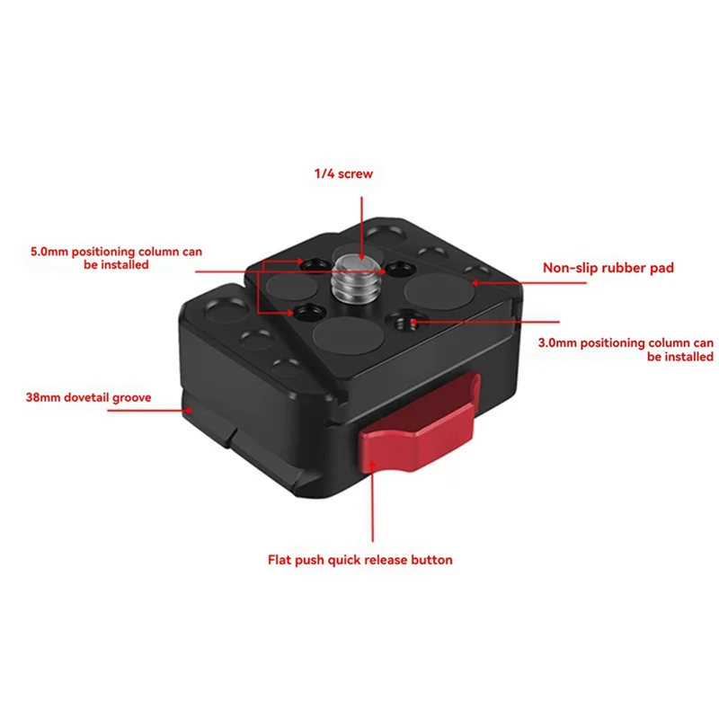 Anti-Shake Quick Release Base 1/4 Universal V-Type Quick Release Plate Sports Camera Quick Release Bracket