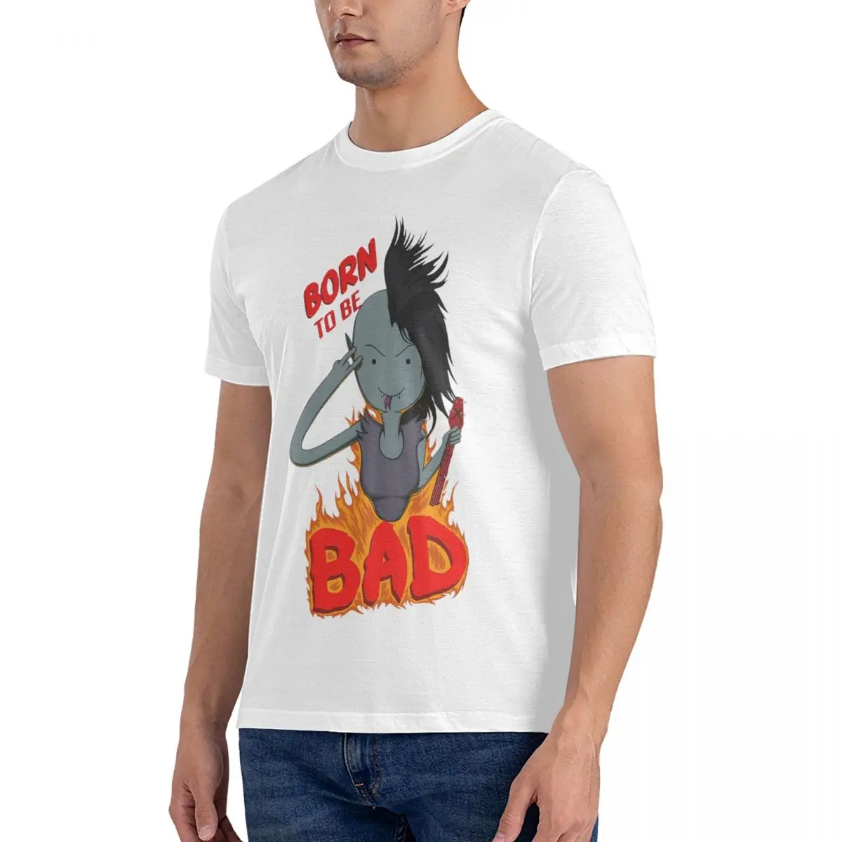 Men Bad T Shirts Marceline 100% Cotton Tops Vintage Short Sleeve Crew Neck Tee Shirt Classic T-Shirt