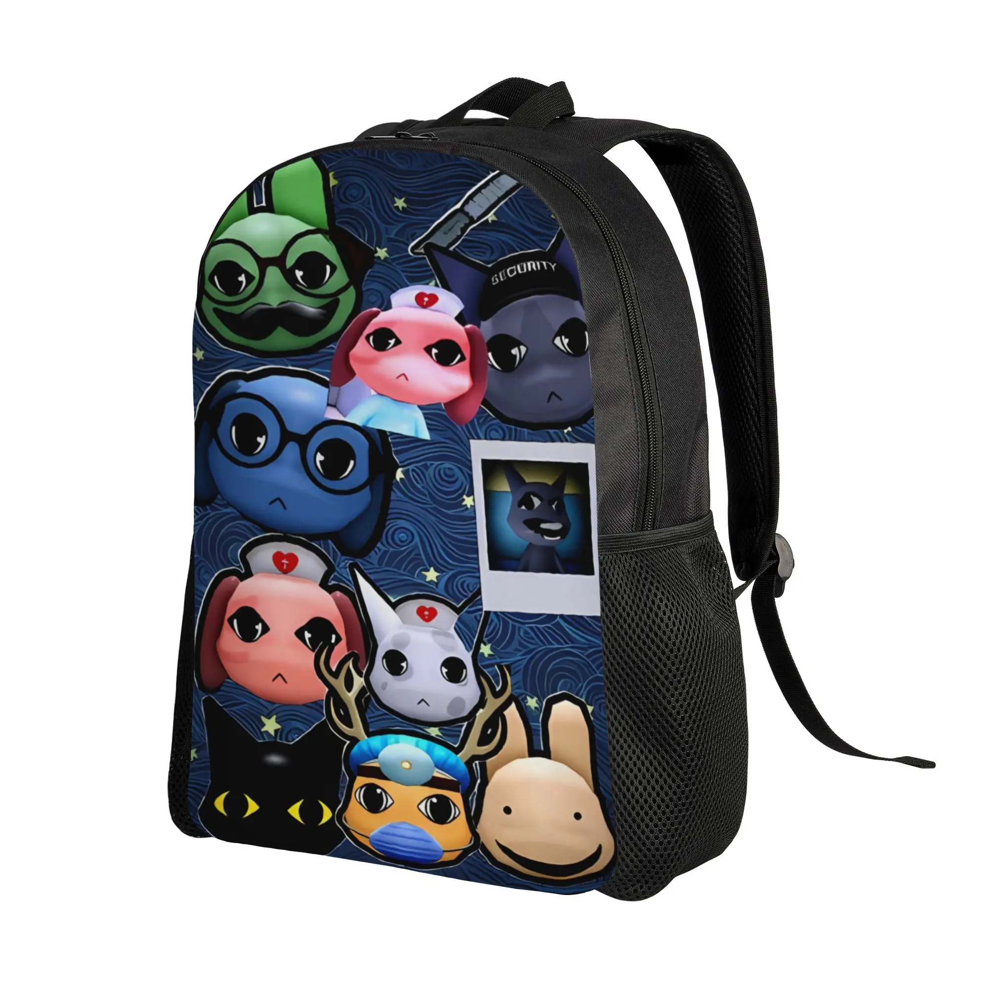 Animal Hospital Multi Character Galaxy Cartoon Backpack Middle High College School Student Bookbag Men Women Daypack Hiking