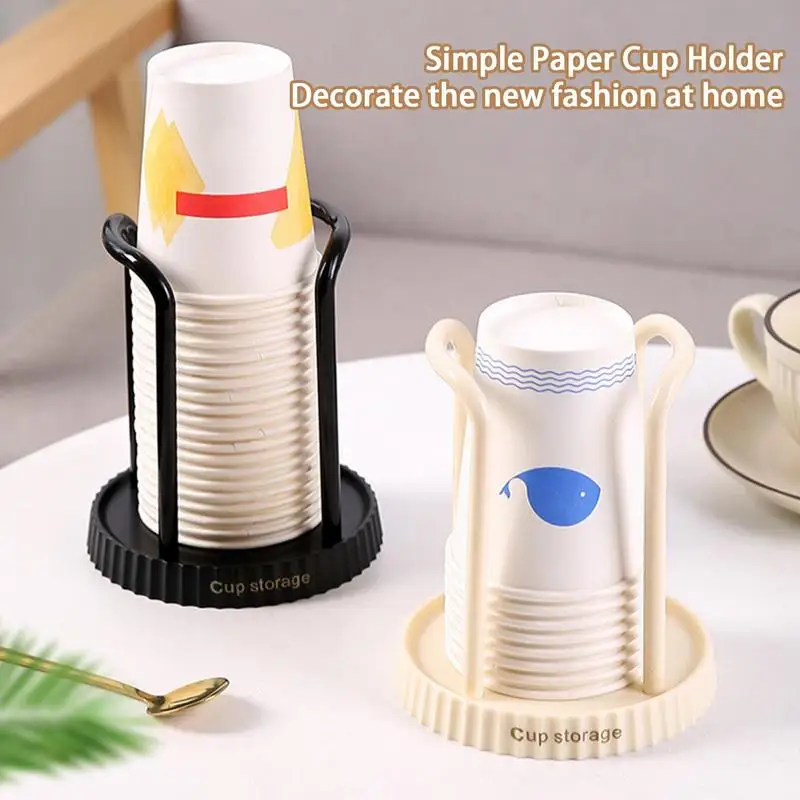 

Wooden Disposable Cup Storage Holder Rack Tabletop Water Tea Cups Dispenser Shelf Bathroom Mouthwash Cup Organizer