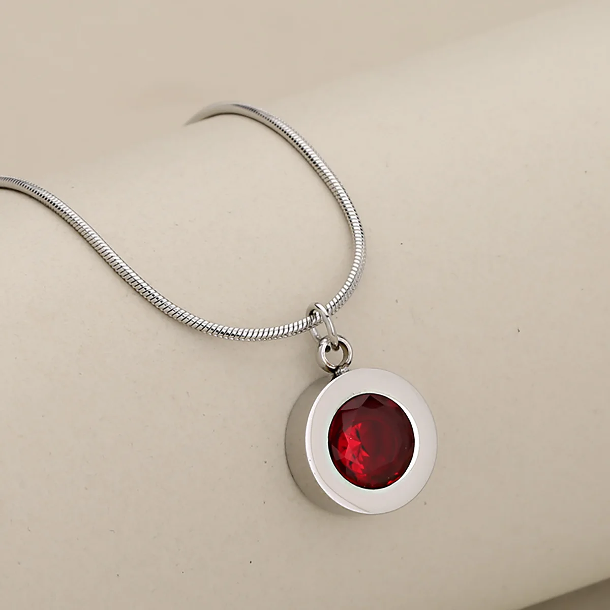 Gentle Shine Classic Round Zircon Inlaid Stainless Steel Delicate Snake Chain Pendant Necklace For Women