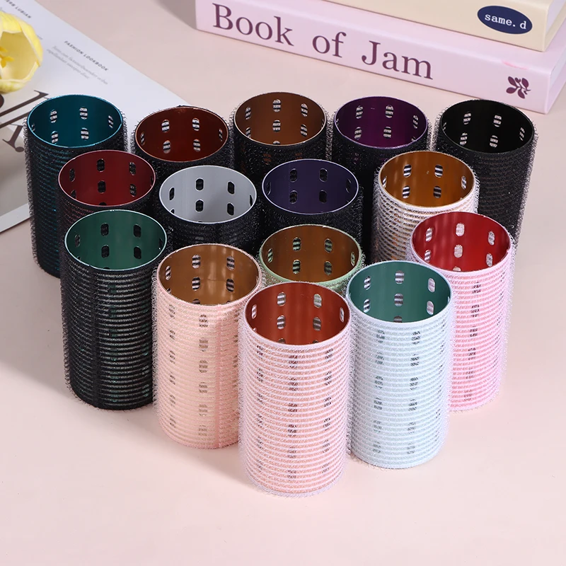 5*9cm Color Aluminum Core Self Adhesive Hair Roll Nylon Hook And Loop Thermal Hair Curler Styling Volume Roller