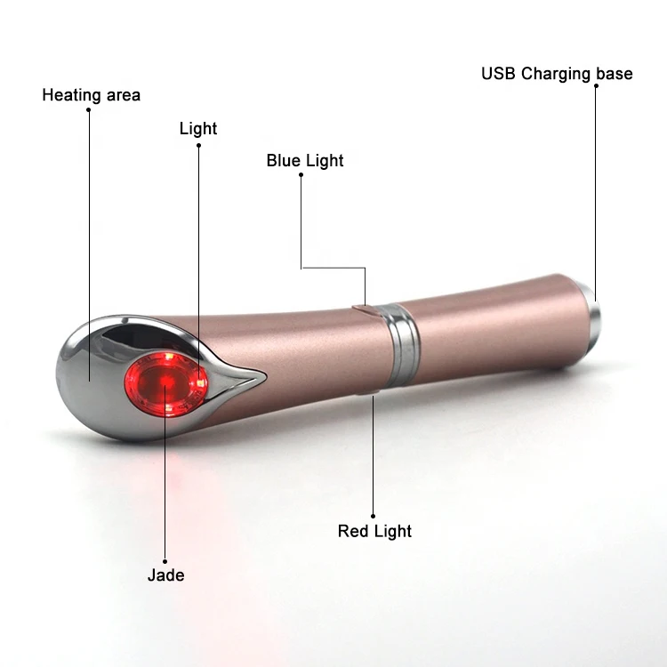 Gezicht Oog Massager Huidverzorging Derma Roller Led Lichttherapie Apparaat Oog Warme Schoonheidsapparatuur