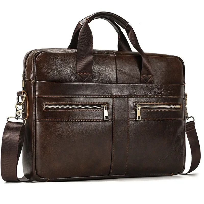 

Briefcase Bag Men's Genuine Leather Briefcase Male Man Laptop Bag Natural Leather Messenger Bags Men's Briefcases