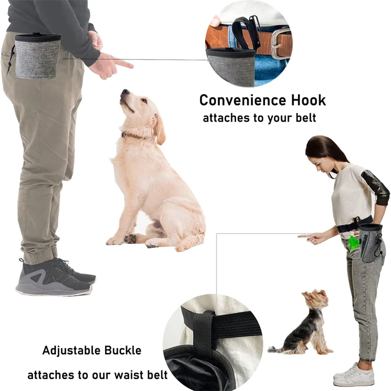 Bolsa de golosinas portátil para perros, bolsa de entrenamiento para perros al aire libre, bolsa de alimentación de gran capacidad, bolsa de cintura para entrenador de mascotas, suministros para perros