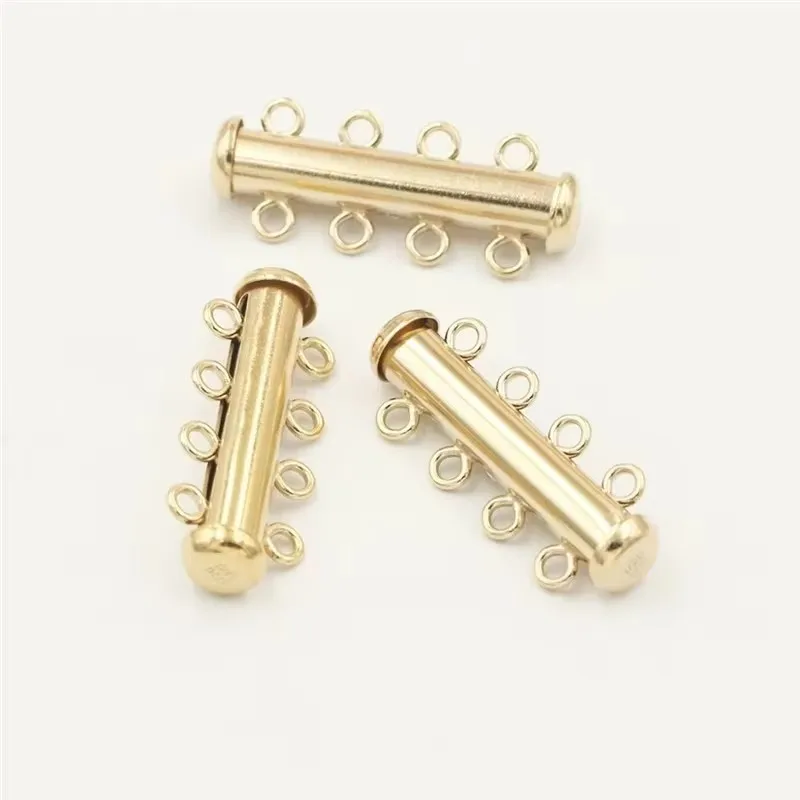 14K Gold Filled Tube Clasp Filigree Pearl Clasp Gold Button Jewelry Accessories Supplies for Bracelets Necklace Making Findings - view 3