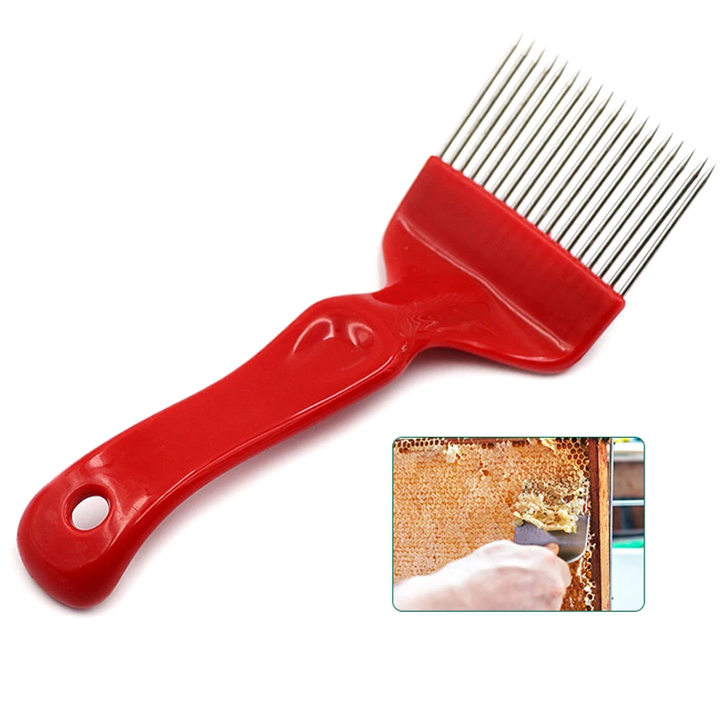 Beekeeping Tools 18 Pins Bee Honey Forks Straight Needles Uncapping Forks Stainless Steel Honey Sparse Rake Shovel Comb