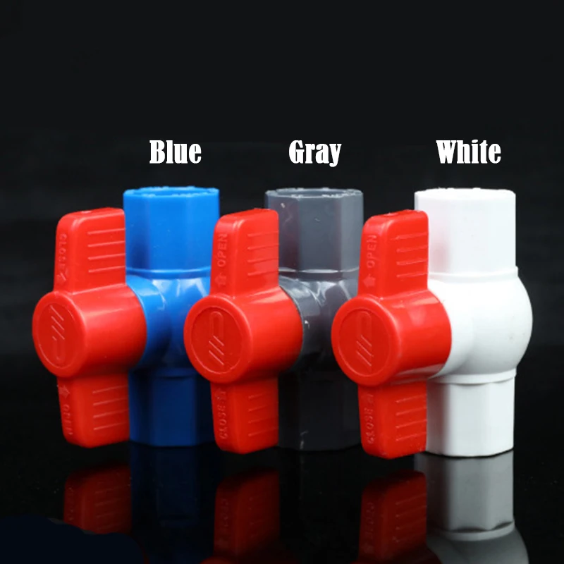 5Pcs/Lot Female Thread 1/2''-3'' PVC Pipe Ball Valve Aquarium Fish Tank Water Supply Tube Switch Garden Watering Tube Valves