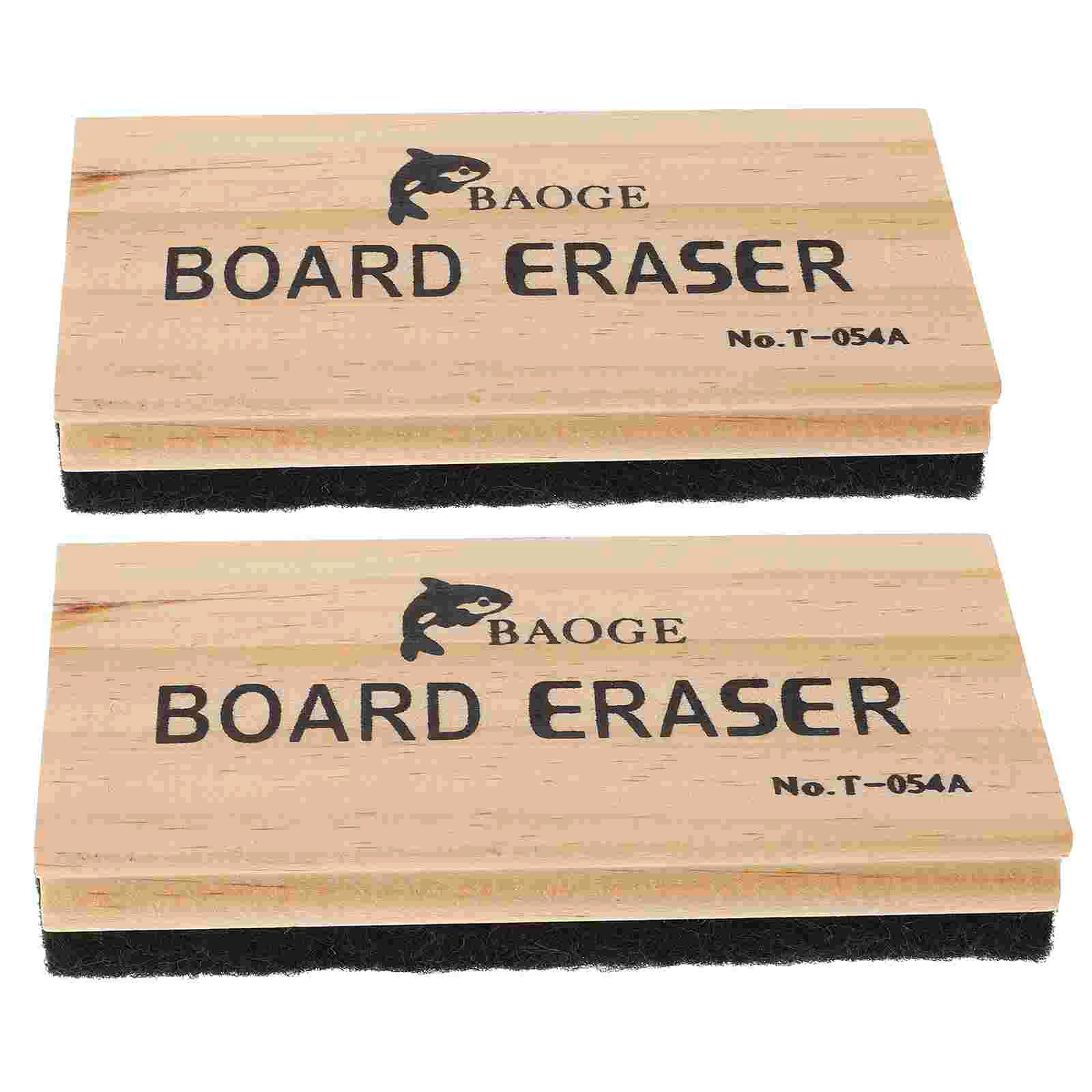

2 Pcs Wool Felt Eraser Office Accessories Blackboard White Duster Wood Chalkboard
