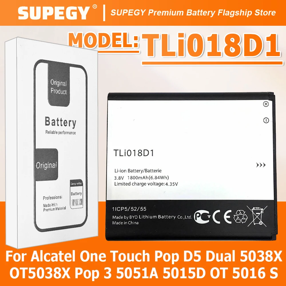 

Высококачественный новый аккумулятор SUPEGY TLi018D1 для Alcatel One Touch Pop D5 Dual 5038X OT5038X Pop 3 5051A 5015D OT 5016 S