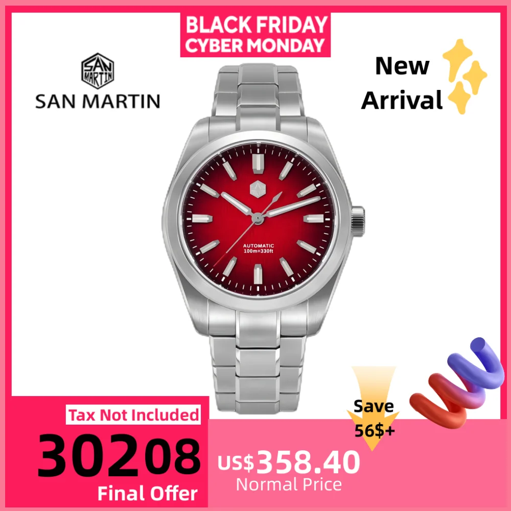 

San Martin 39 мм 9039 эмалированный градиент китайский иероглиф Fu узор циферблат мужские механические часы оригинальные плавание BGW-X1 SN0144GX-1