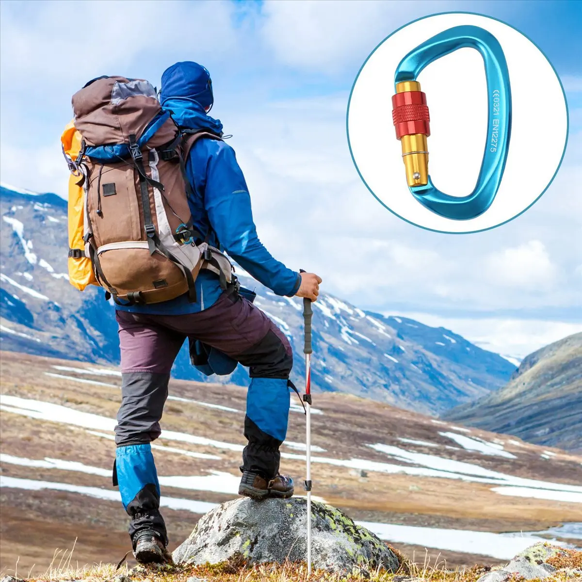 

Спортивные карабины D-образной формы из алюминиевого сплава, 25 кН, 2 шт., для альпинизма, походов, кемпинга, крючки для рюкзаков A